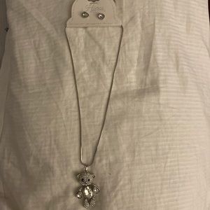 Bear Necklace and earrings
